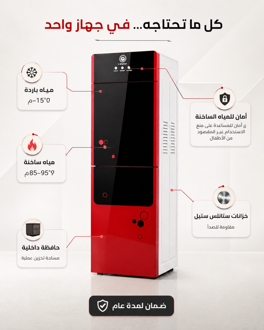 مبرد مياه من آي ووتر I-water – ساخن وبارد – تحميل علوي
