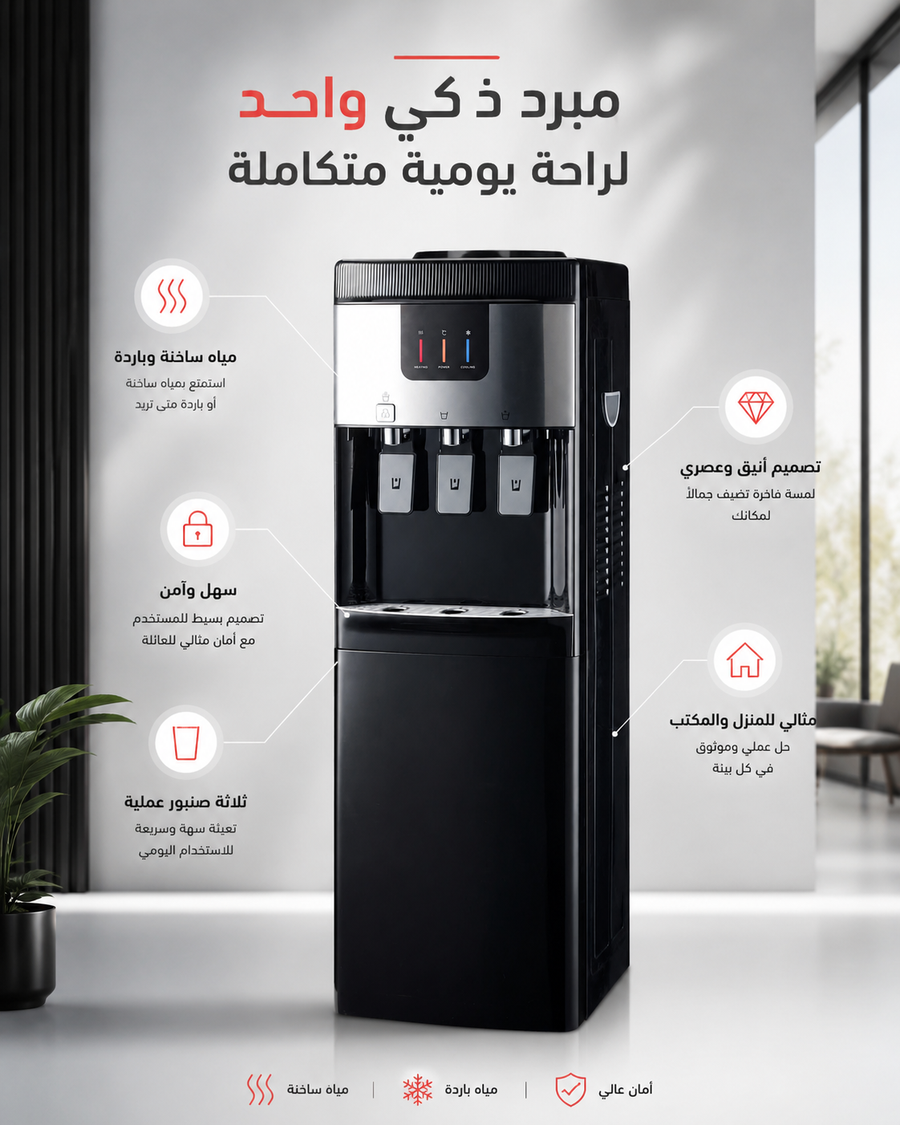 مبرد مياه من آي ووتر I-water – ساخن وبارد – تحميل علوي