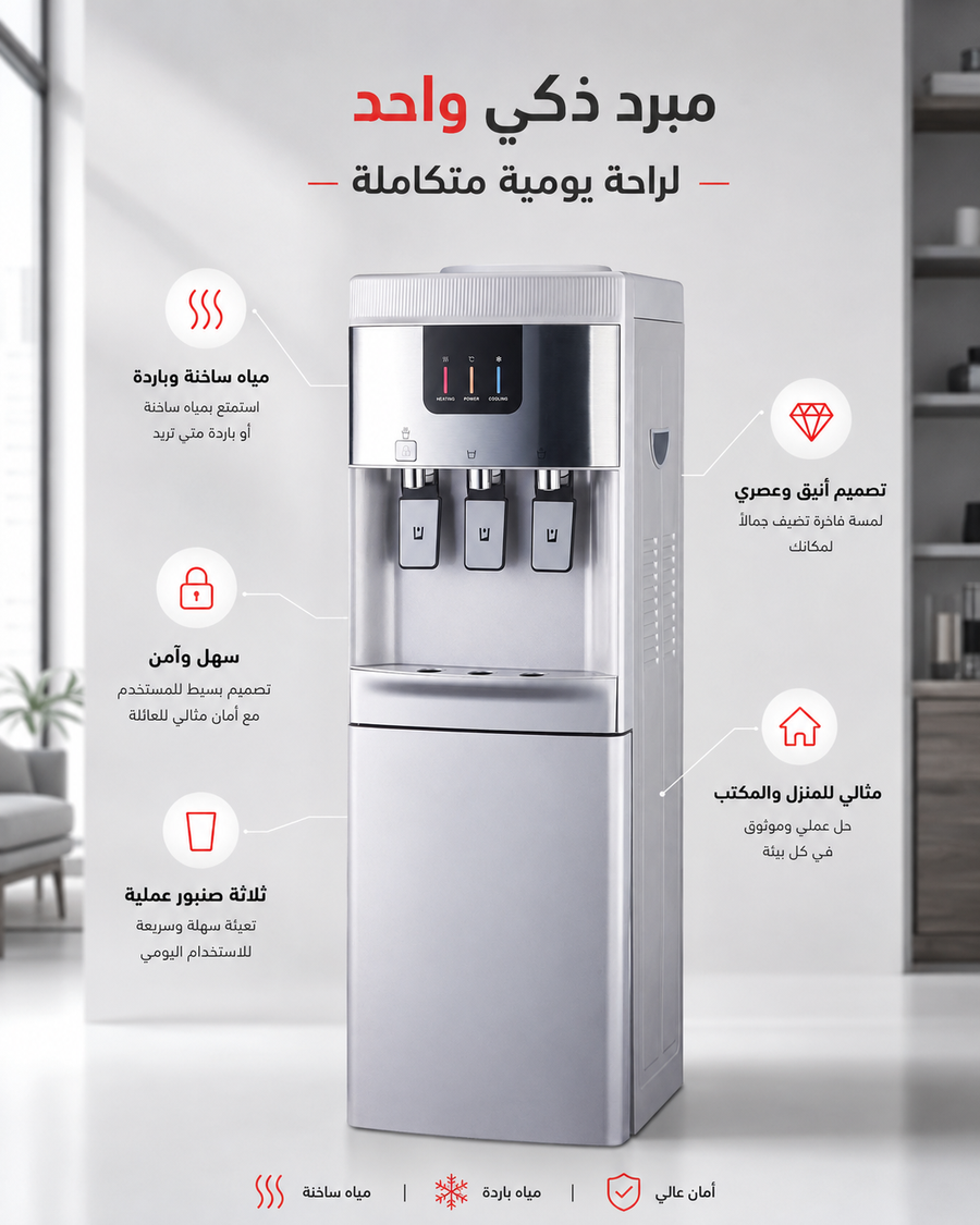 مبرد مياه من آي ووتر I-water – ساخن وبارد – تحميل علوي